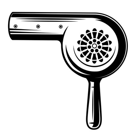 Hair dryer icon on white background. Hairdryer vector illustration.のイラスト素材