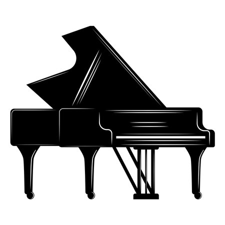 Grand piano icon. Simple illustration of grand piano vector icon for webのイラスト素材