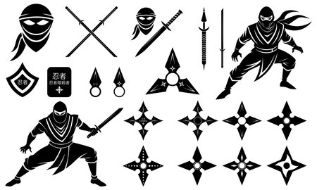 Ninja shuriken.のイラスト素材