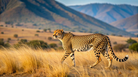 Cheetah (Acinonyx jubatus) in Serengeti National Park, Tanzaniaの素材