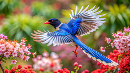 Red-billed magpie (Cyornis rufescens)の素材