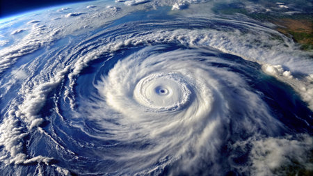 Satellite view of the planet Earth from space during a sunny day.の素材