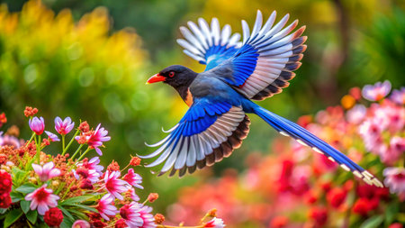 Red-billed magpie (Cyornis ruficollis)の素材