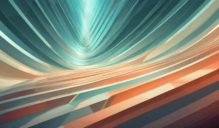 Abstract architecture background, 3d render illustration. Computer digital drawing.の素材