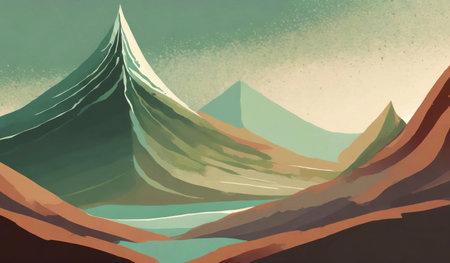 Mountains in the desert. Landscape with mountains. Vector illustration.の素材