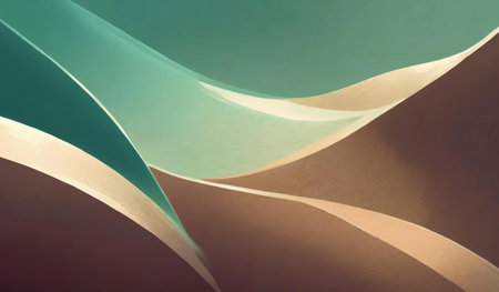 Abstract background of curved lines in green and brown colors. Vertical format.の素材