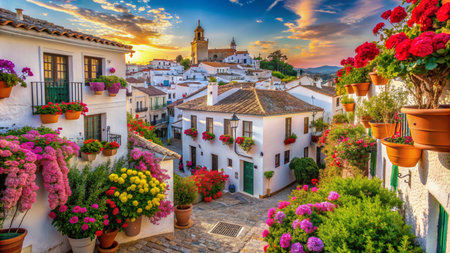 View of the beautiful village of Ronda in Andalusia, Spainの素材