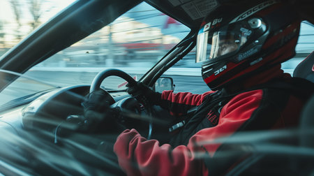 View from the car on the driver's seat.の素材