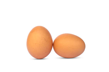 Egg chicken is a highly nutritious food separate on a white background.の写真素材