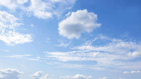 The beauty of blurred white clouds and blue skies as well as fresh air.の写真素材