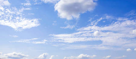 The beauty of blurred white clouds and blue skies as well as fresh air.の写真素材