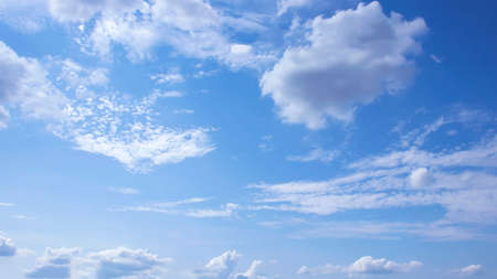 The beauty of blurred white clouds and blue skies as well as fresh air.の写真素材