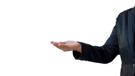Male businessman in black suit isolated on white background.の写真素材