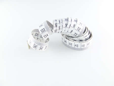 cm tape isolated on white backgroundの写真素材