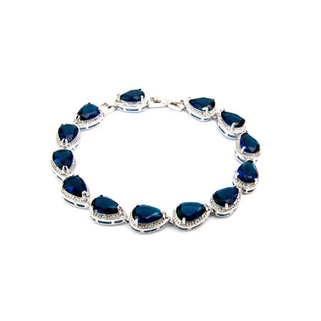 Sapphire bracelet isolated on white backgroundの写真素材