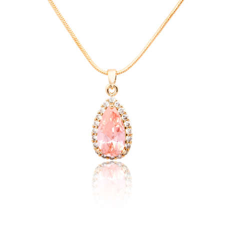 Amethyst pendant isolated on white backgroundの写真素材