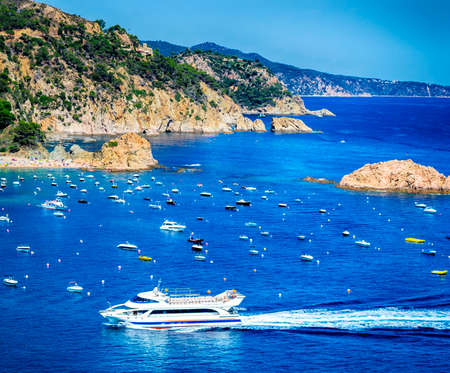The famous resort of Tossa de Mar on the Costa Brava, Catalonia, Spainの写真素材