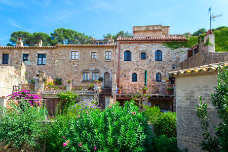 Old Town of Tossa de mar, Costa Brava, Spain.の写真素材