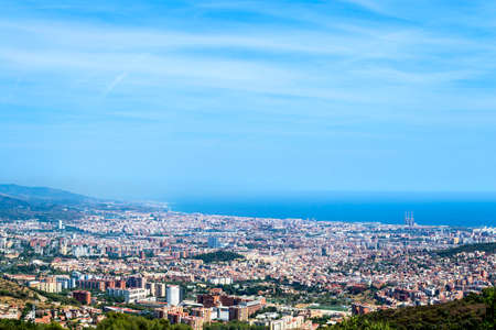 Top view of cityscape of Barcelona, Spain.の写真素材