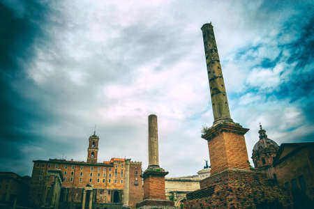 Ancient Roman ruins in Rome, Italy