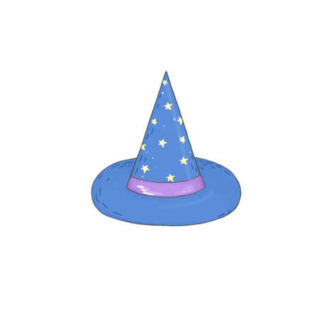 Magic hat digital clip art blue hat white backgroundの写真素材