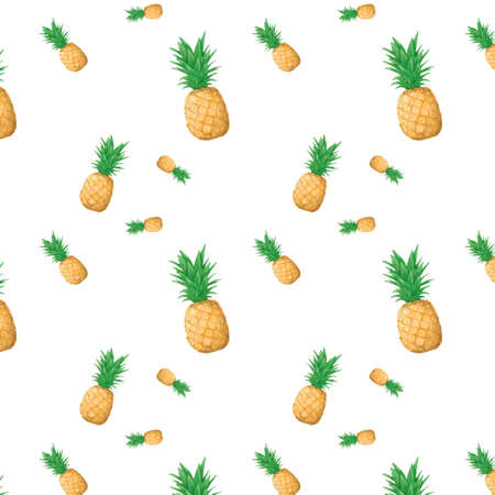 pineapple seamlless pattern box texture tropical fruit pattern geometric illustration clip art on backgroundの写真素材