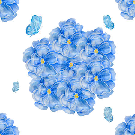Cute  flowers pattern on white . Elegant template for fashion printsの写真素材