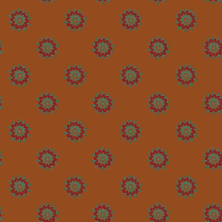 Fractal blue flowers. An elegant bright illustration with flowers. Pattern for design of fabric, wallpapers. On brown backgroundの写真素材