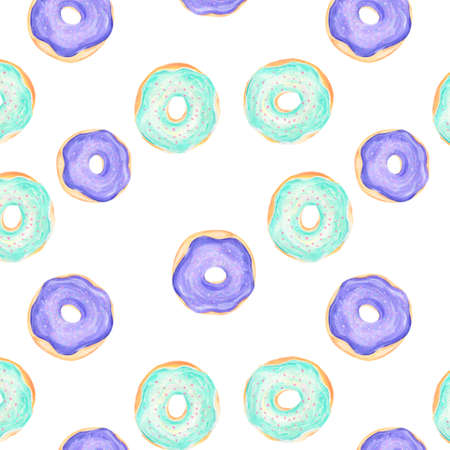Cake watercolor food gouache clip art drawing illustration coffe deseret geometric tasty pie on backgroundの写真素材