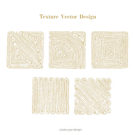 set of vector blank frames in the shape of a heart, star, round, square, oval, rectangle. Vector brush style nautical ropeのイラスト素材