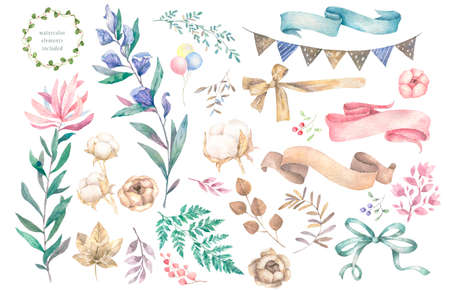 Wedding Invitation, floral invite card, pink flowers and green leafs geometric. Rhombus Rectangle frame. White square background. Greeting card, tropical set. Living coral.の写真素材