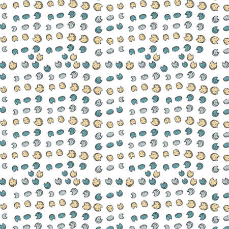 Doodle seamlless pattern abstract texture white background