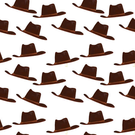 Pattern-filled cowboy hats of the lines on a white backgroundの写真素材