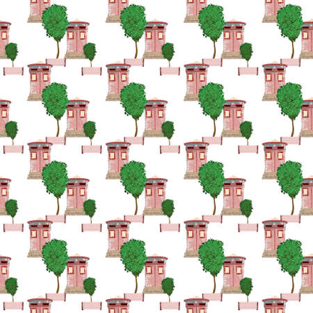 background pattern with blue mail boxesの写真素材