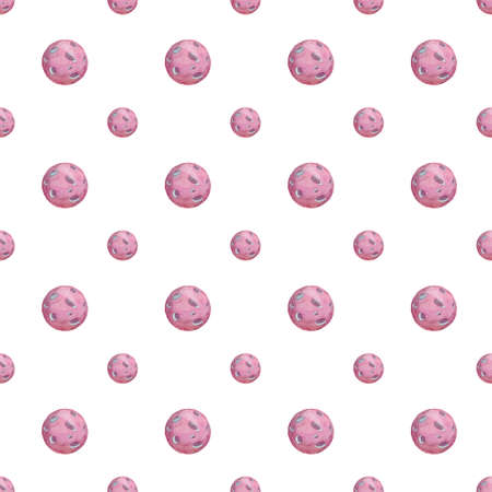 Seamless pattern with fantasy cartoon planets on the space background, cosmos texture