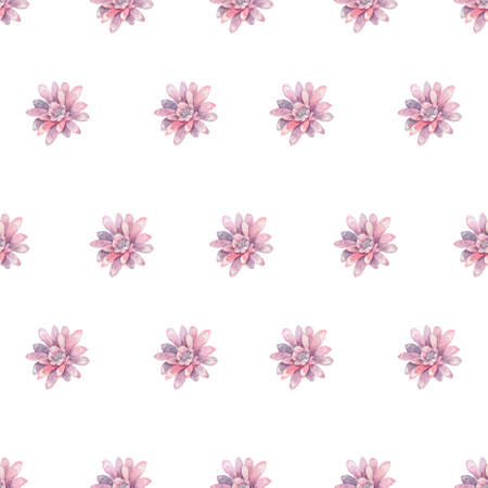 This Modern Pink and Purple Floral Pattern Features a Repeating Flower Background Design with Pastel...