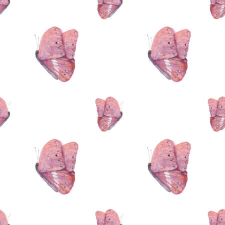 seamless pattern with decorative pink butterflies.の写真素材