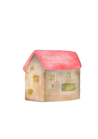 Childlike drawing of house.  illustration Isolatedの写真素材