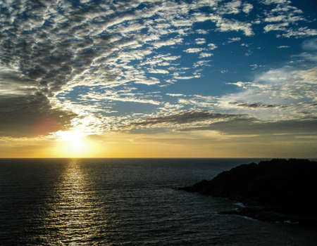 Sunset sea and horizonの写真素材