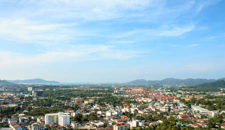 The sky above the Phuket townの写真素材