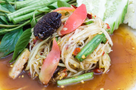 green papaya salad hot and spicyの写真素材