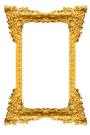 - Gold frames on white background -の写真素材