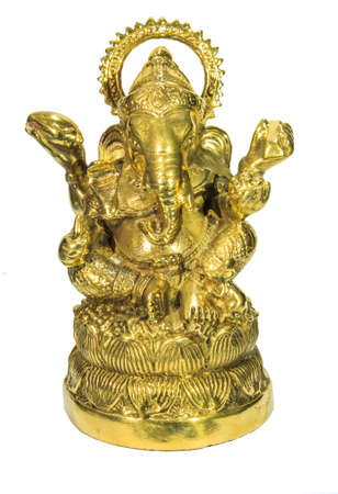 - Gold Ganesha on white background -の写真素材