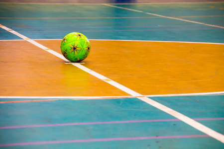 futsal ball on a futsal stadiumの写真素材