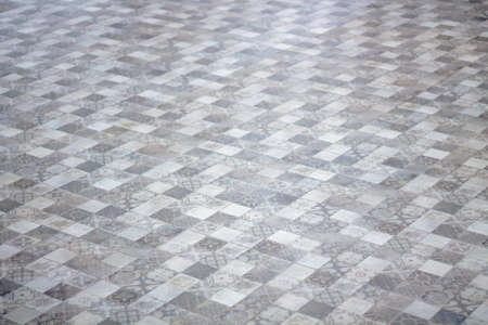 Abstract background. Perspective tiled floor pattern.の写真素材