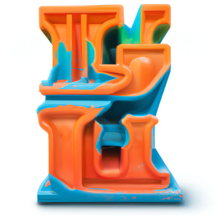 Plasticine alphabet isolated on white background. 3D rendering.の素材