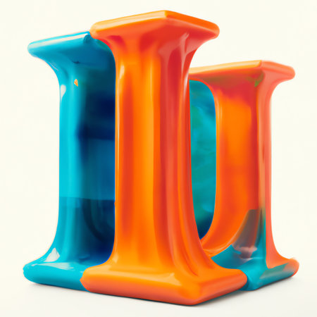 Plasticine letter i isolated on white background. 3D illustration.の素材