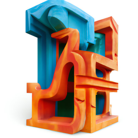 Colorful plastic alphabet on a white background. 3d render.の素材