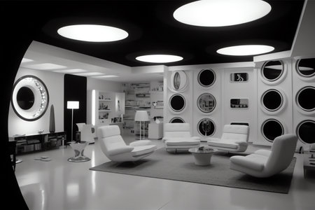 Interior of a modern hairdressing salon. 3D renderingの素材