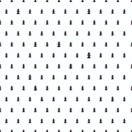 Seamless pattern with green fir-trees. Vector illustrationのイラスト素材